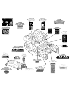 Label Map Z-Force S 46 Diagram and Parts List for Z-FORCES46 (17AF5BHH-17AF5BHH010)(2011) Cub Cadet Lawn Tractor